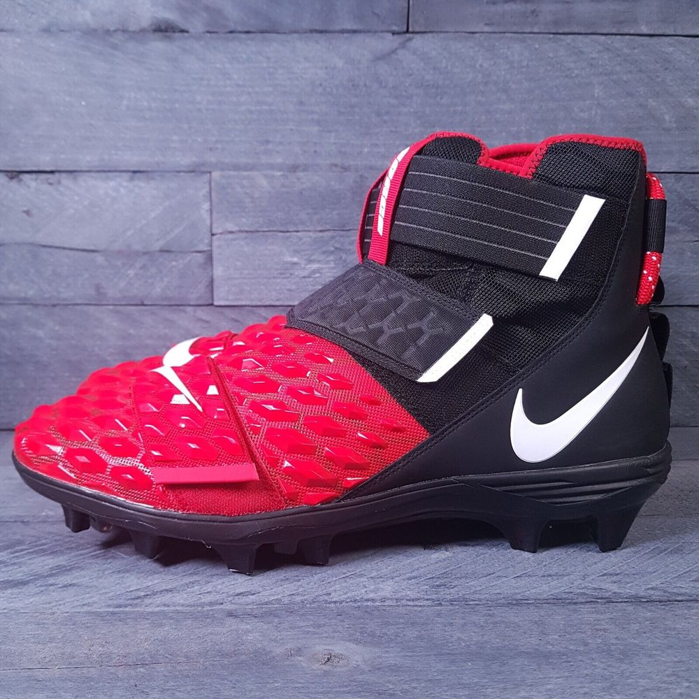 Nike Force Savage Elite 2 Tb Football Cleats Mens 15 Black Red Bred Lineman
